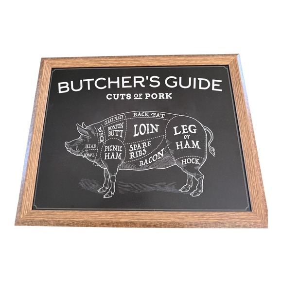 Other - Butcher's Guide Cuts of Pork Framed Wall Art Farmhouse Kitchen Decor 21x16